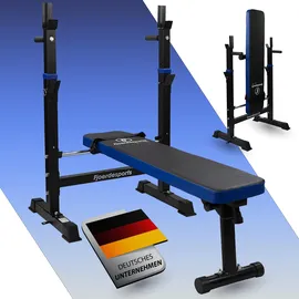 Fjoerdesports Hantelbank mit Ablage, Verstellbare Höhe & Klappbar, Schwerlast Gewichtheben, Heimtraining, Home Gym, Dip-Station, Fitnessstudio, Multifunktion Trainingsbank