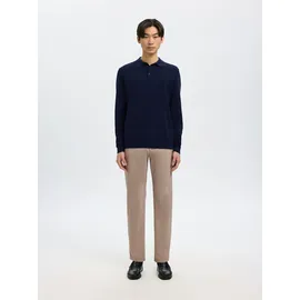Selected Anzughose "SLH175-SLIM ROBERT FLEX PANTS NOOS", Herren, Gr. 32, Länge 32, sand, Web, Obermaterial: 67% Polyester, 29% Viskose, 4% Elasthan, unifarben, slim fit knöchellang, Hosen Anzughose