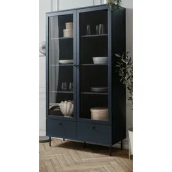 Vitrine "Barina" in blau Wohn- und Esszimmer Vitrinenschrank 100 x 183 cm