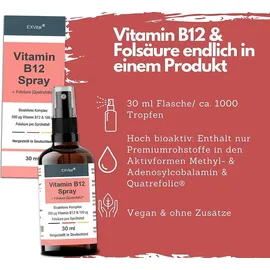 Exvital Vitamin B12 Spray mit Quatrefolic Folsäure 30 ml
