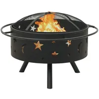 vidaXL Feuerkorb Ø 76 cm Schwarz