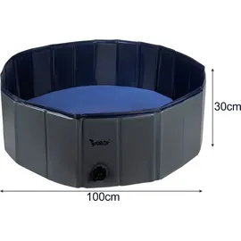 PURLOVE Faltbarer Hundepool 230 l Blau 100x30 cm