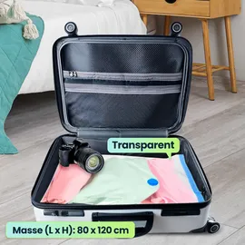 ideoon home Ideoon, Kleidersack + Hängeaufbewahrung, 9er-Set platzsparende Vakuumbeutel XL, 80 x 120 cm, Kompression mit dem Staubsauger,