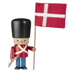 Dänische Königliche Garde - Holzfigur rote Uniform 9,8 x 9,3 x 22 cm