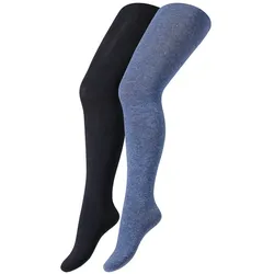 2er Pack camano Soft Originals Bio-Baumwolle Strumpfhosen Kinder 0033 - denim + navy 122/128