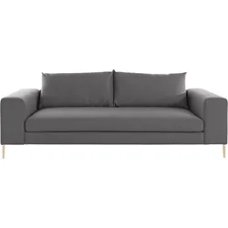 3-Sitzer OTTO PRODUCTS "Finnja", grau (dunkelgrau), B:247cm H:83cm T:103cm, Struktur fein: aus recycleten PET-Flaschen (100% PES), Sofas, 3-Sitzer-Sofa, mit Recycling-Bezug