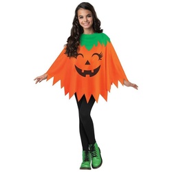 Fun World Kostüm Kürbis Poncho, Halloween-Verkleidung leicht gemacht: einfach überwerfen, fertig! orange