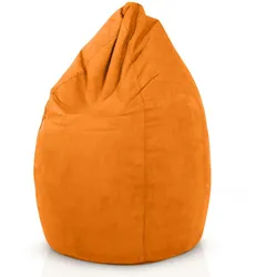 Green Bean© Sitzsack mit Rückenlehne "Drop" 60x60x90cm - Indoor Sitzkissen 220L Füllung - Bean Bag Lounge Chair Sitzhocker Orange