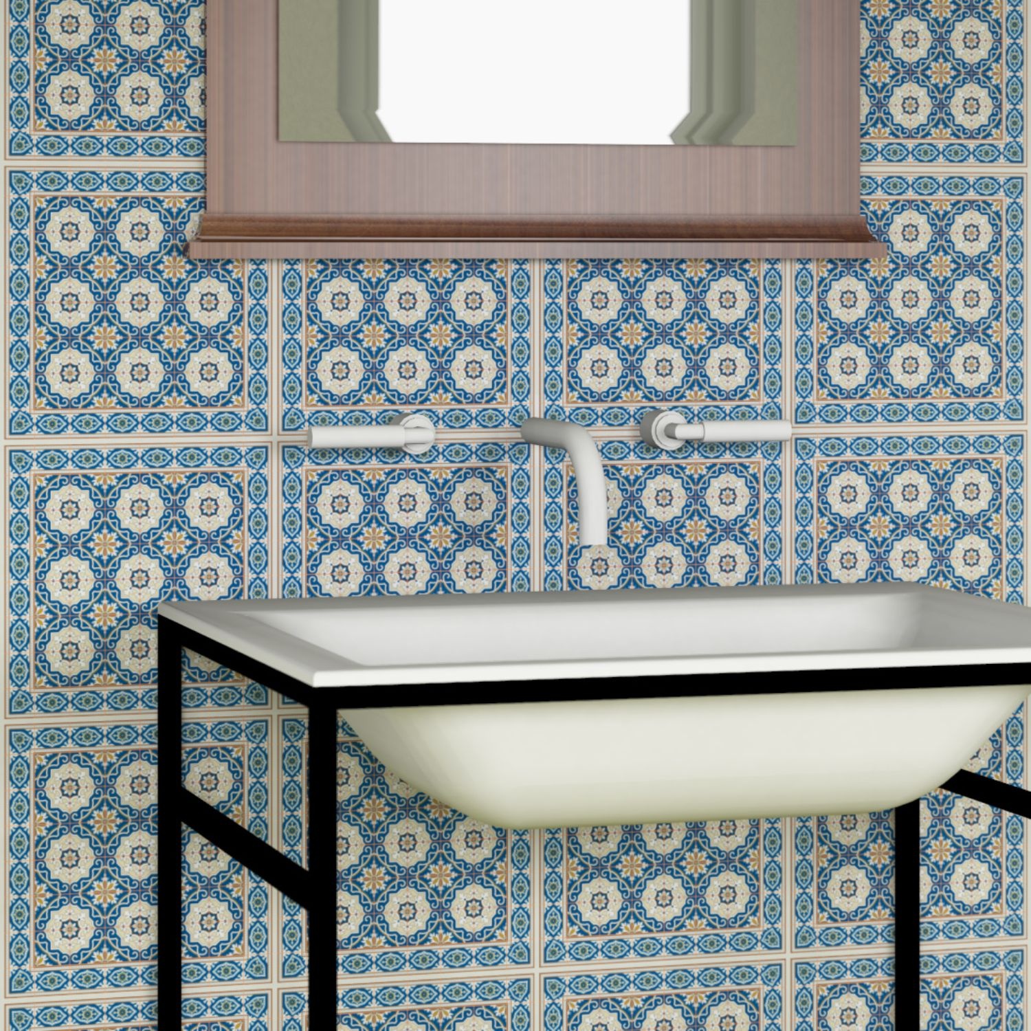 Fliesenaufkleber 20x20 cm für Küche, Bad - Fliesenfolie Orientalische Azulejos - FoLIESEN