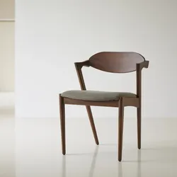 Stuhl Guido aus dunklem, massivem Teakholz und Stoff