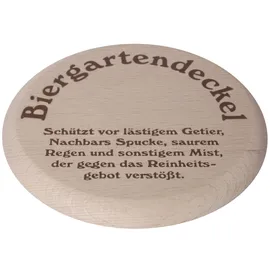 Bartl 102010 Biergartendeckel aus Holz für 0,5 Gläser oder Krüge, dierser Bierglasdeckel schütz das Bier und das Reinheitsgebot