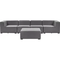 Beliani Lounge Set Grau Polsterbezug Modular 4-teilig Linksseitig Ecksofa
