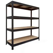 officemarshal KARAT Schwerlastregal Weitspannregal - Schwarz - Gesamtlast 1500 kg - 177 x 160 x 60 cm