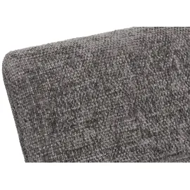 Mendler Esszimmer-Set HWC-G55, 2er-Set Stuhl mit Armlehne+Sitzbank 180cm, Edelstahl gebürstet Stoff/Textil Chenille ~ dunkelgrau