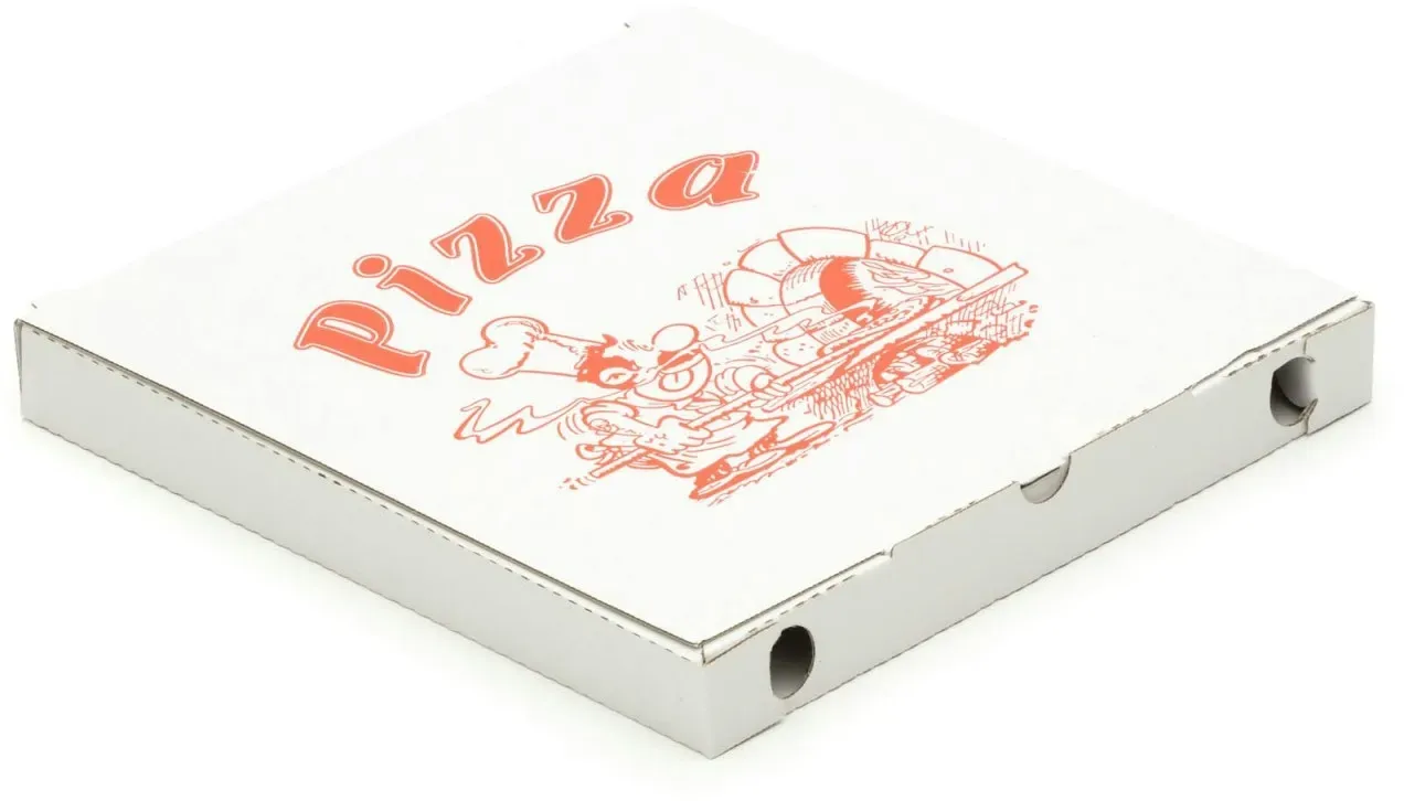 KK Verpackungen 200 Pizzakartons 260 x 260 x 30 mm Pizzaschachteln Motiv Verpackungen weiß