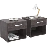 CARO-Möbel Nachtschrank Mary 41,2 x 28 x 18,7 cm Grau