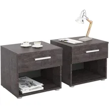 CARO-Möbel Nachtschrank Mary 41,2 x 28 x 18,7 cm Grau