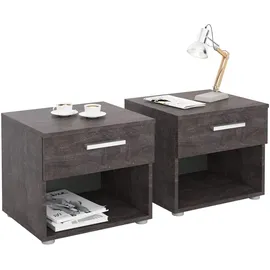 CARO-Möbel Nachtschrank Mary 41,2 x 28 x 18,7 cm Grau