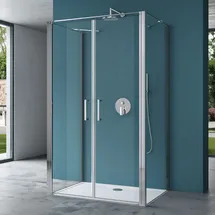 mai & mai Ravenna66UK Duschkabine U-Form 100 x 90 cm 100 cm x 195 cm transparent Klarglas