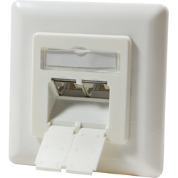LogiLink Dose Kat.6A Anschlussdose UP 2xRJ45 STP, waagerecht, Reinweiß