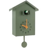 Moderne Kuckucksuhr mit funktionierendem Vogel, minimalistisches Glockenspiel, batteriebetrieben, zarte Vogelhaus-Hängeruhr, Dekoration, Pendeluhr für Wohnzimmer, Küche, Büro, Wandkunst (grün)