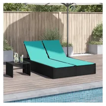 vidaXL Doppel-Sonnenliege 200 x 72 x 60 cm Schwarz