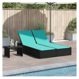 vidaXL Doppel-Sonnenliege 200 x 72 x 60 cm Schwarz