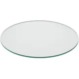 Relaxdays Glasplatte, 8mm ESG, runde Glasscheibe für Tisch & Kamin, Tischplatte, transparent