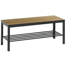 C+P Umkleidesitzbank Basic Plus 100 x 35,3 x 40,1 cm Schwarzgrau/Eiche Sereno