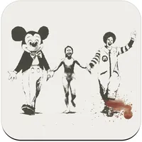 Untersetzer aus Kork – Banksy Napalm Mickey Ronald Vietnam – 1 Stück (95 x 95 mm)