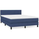 vidaXL Boxspringbett mit Matratze Blau 140x200 cm Stoff1399250