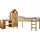 OTTO home Jugendzimmer-Set OTTO HOME "Alpi", beige (gebeizt, gewachst), Schlafzimmermöbel-Sets, Hochbett, Schreibtisch und Kleiderschrank in Hausoptik, platzsparend