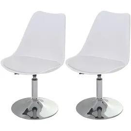 MCW Esszimmerstuhl Vaasa T501 2er-Set Weiß Chromfuß