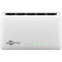 Goobay 5-Port Gigabit Ethernet Netzwerk-Switch - 5x RJ45-Buchsen, Autonegotiation, 1000 Mbit/s