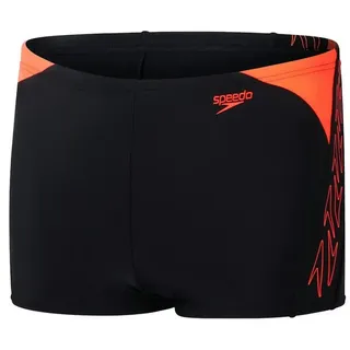 Speedo Hyperboom Splice Badehose Boxer | Black / Siren Red - 13-14 Jahre