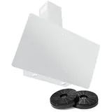 Umluft Kopffreie Wandhaube Schräg Dunstabzugshaube, Fernbedienung, weiß, 90 cm