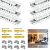 Angdarun LED Trockenbauprofi für 18MM Streifen,6 Packx1 LED Profil Meter Aluminum Trockenbau Streifen Diffusor für Wände und Decken, Stripe Diffusor für Philips Hue Strip