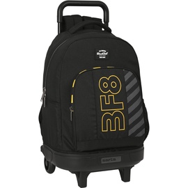 Blackfit8 Zone Großer Rucksack mit Rädern, kompakt, abnehmbar, ideal für Kinder unterschiedlichen Alters, bequem und vielseitig, Qualität und Widerstandsfähigkeit, 33 x 22 x 45 cm, Schwarz, Schwarz,