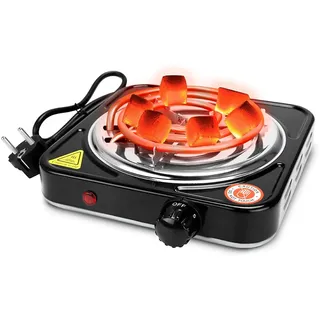 RANJIMA Elektrischer Kohleanzünder Kohlebrenner, 1000W Premium Kohleanzünder Elektrisch für Kohle, Mobile Herdplatte Elektro, Heizplatte Brenner mit Kohlegitter für Kokoskohle, Bambuskohle, Holzkohle