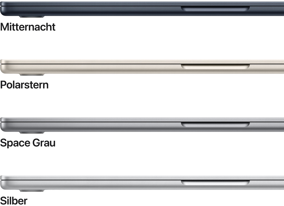 Apple MacBook Air 15" M2, 2023 MQKW3D/A Mitternacht Apple M2 8-Core CPU, 8GB RAM, 256GB SSD, 10-Core GPU, 35W