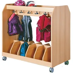 Garderoben- und Taschenwagen mit Trennungen