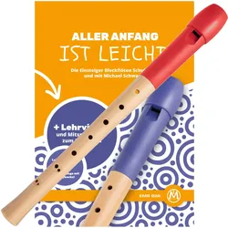 Classic Cantabile Pivella Blockflöte barock rot Set inkl. Flötenschule "Aller Anfang ist leicht"