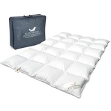 Klosterdorf Bettenmanufaktur Premium Winterdecke | ''Typ Eiderdaune'' | 155x220 cm | 1110 Gramm | EXTRA WARM | Daunendecke | Bettdecke | Handarbeit aus Deutschland | Für einen gesunden Schlaf |