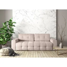 Fun Möbel Schlafsofa Designersofa Sofa 3-Sitzer ARIELLE, in Stoff Perfect Harmony Altweiß