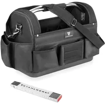 STAHLWERK Werkzeugtasche mit 11 Außentaschen 10 Innentaschen Installateur Tasche