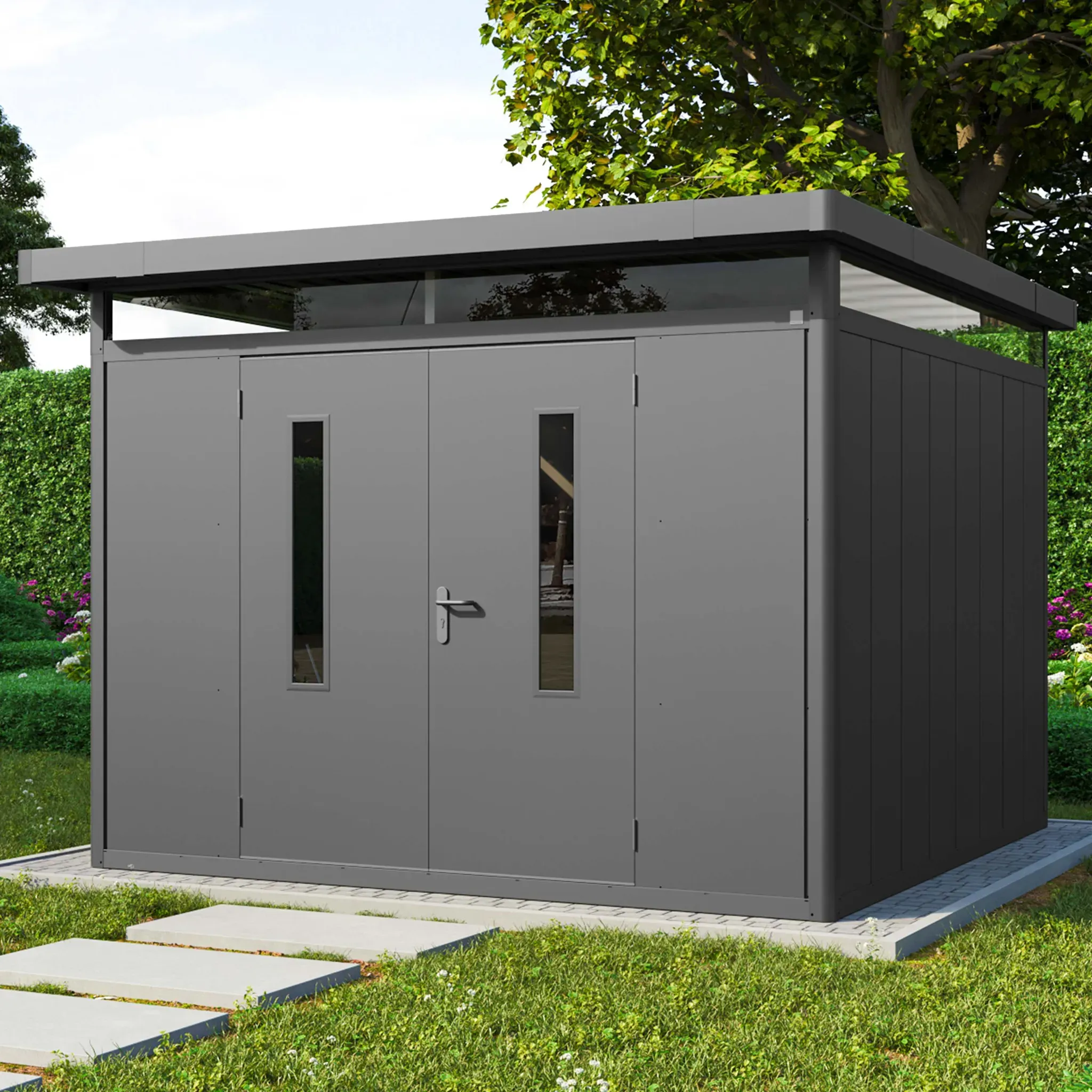 PRIMEYARD  Casetta da giardino 298x298 cm, antracite - (GFPV00907)