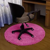 Waschmaschinenfeste,Runde Badezimmer Matte,Luxus Chenille Bad Tepiche Rutschfest Getuftete Tepiche Dick Mikrofaser Bodenmatte,Shaggy Saugfähig Badematte Weich Hochflor Carpet-Pink a Diameter:100cm(39i
