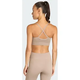 adidas Workout Essentials Knit Light Support Padded BH Chalky Brown L