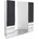 Level 200 x 216 x 58 cm weiß/Grauglas mit Glas- und Spiegeltüren