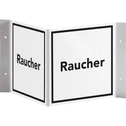 Schild I Tür-Nasenschild Piktogramm Raucher, Kunststoff, 150x150mm